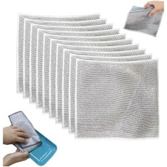 Set 5 lavete multifunctionale pentru bucatarie, strat dublu, microfibra metalica, nu lasa zgarieturi