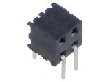 Conector şiruri pini mamă 4 PIN 2mm aurit THT soclu &icirc;n unghi SAMTEC