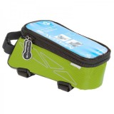 Geanta pentru bicicleta,suport de telefon impermeabil,prindre pe cadru, verde