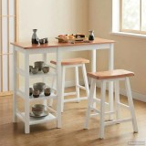 vidaXL Set mobilier de bar, 3 piese, alb, MDF 245364