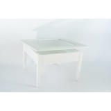 Masuta patrata cu sticla si lemn de fag