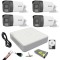 Sistem supraveghere Hikvision 4 camere Dual Light 5 MP cu microfon Lumina alba 40 m IR DVR 4 canale 4 MP lite, Accesorii si hdd inclus SafetyGuard Sur