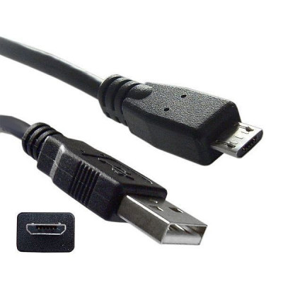 Cablu usb-a la microusb, incarcare si transfer date, lungime 1 m, home foto