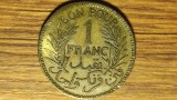 Tunisia protectorat francez - moneda de colectie WW2 - 1 franc 1945 - Camera de comert