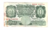 Bancnota Anglia 1 Pound KOP B39A (1934-1939), Circulata, Patata