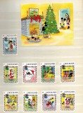 Caicos Islands 1983 - Crăciun, Disney, desene animate, serie si colita neuzata