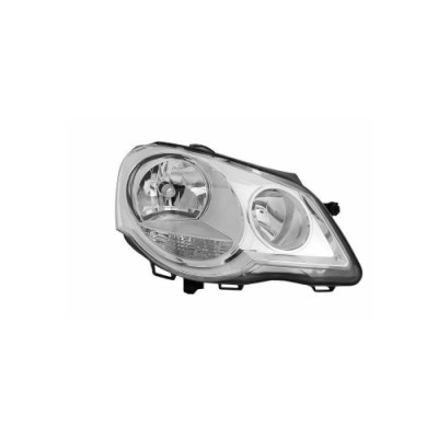Far VW Polo Hatchback 04.2005-08.2009 Valeo partea Dreapta, tip bec H1+H7, culoare rama argintiu foto