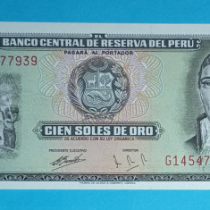 Peru 100 Soles de Oro 1974 "Hipolito Unanue" UNC seria G145477939