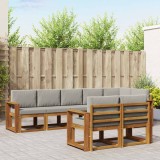 vidaXL Set de canapele de exterior 8 pcs Gri natural și deschis 3366574