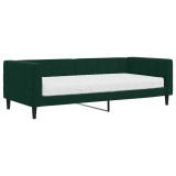 Cumpara ieftin Pat de zi cu saltea, verde inchis, 90x200 cm, catifea