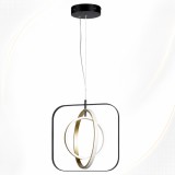 Lustra cu Pendul Libra, Stil Modern, Led, 30W/6500K, 3700 Lm, Inaltime Ajustabila, 150 cm, Aluminum, Black/Gold