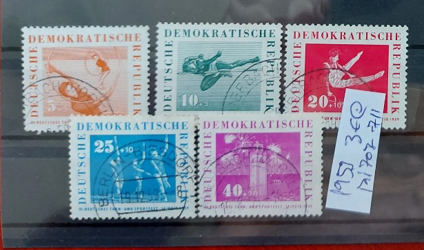 TS21 - Timbre serie DDR - 1959 Mi 707 -711 Sport
