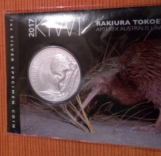 Moneda de argint 1 uncie Kiwi Noua Zeelanda 2017, nou in ambalaj original foto