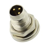 Conector M8, 3 pini, tata, 3A, montare pe panou, 503249