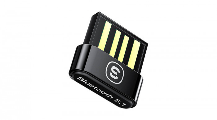 Baseus BA04 mini adaptor Bluetooth 5.0, receptor USB, emițător pentru calculator, negru (ZJBA000001)