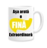 Cana alba personalizata &quot;Asa arata o fina extraordinara&quot;, INOVATIX&reg;. 330ml, Oem