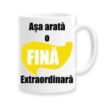 Cana alba personalizata &quot;Asa arata o fina extraordinara&quot;, INOVATIX&reg;. 330ml