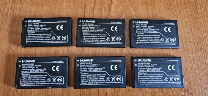 BATERIE HUAWEI HBU83S LA 3,7 V / 800 mAh LOT 6 BUCATI .