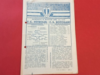 Program meci fotbal PETROLUL PLOIESTI - CS BOTOSANI 31.03.1985 foto