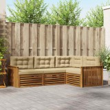 vidaXL Set de canapele de exterior cu pernă 4 pcs Natural și Bej 3373378