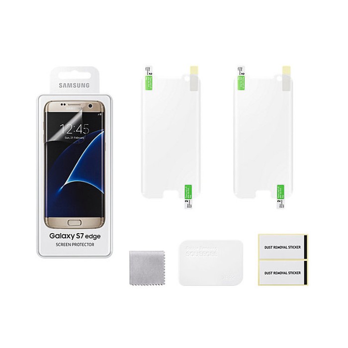 Pachet 2x Folie Protectie originala Samsung Galaxy S7 Edge + Cablu de Date Cadou