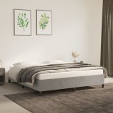 Gossi cadru de pat, gri deschis, 160x200 cm, catifea