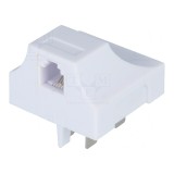 Adaptor RJ11 Soclu cu Mufă &icirc;n Unghi 90&deg;