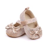 Pantofiori eleganti crem cu paiete pentru fetite (Marime Disponibila: 6-9 luni
