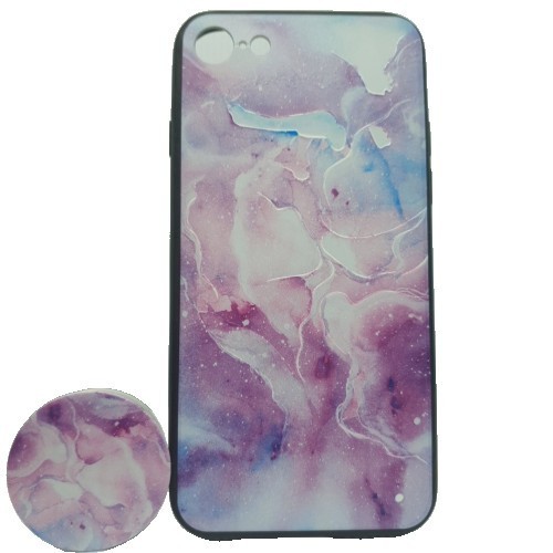 Husa apple iphone xr multicolor model galaxie + popsocket inclus