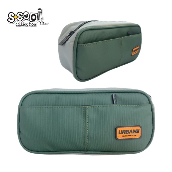 Penar borseta Urban, 2 fermoare, GREEN, 21.5&times;6.5&times;10.5 cm &ndash; S-COOL