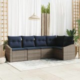 vidaXL Set de canapele pentru grădină 5 pcs Gri și albastru marin 3355394