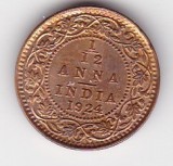 India Britanică &ndash; monedă 1/12 anna 1924, George V