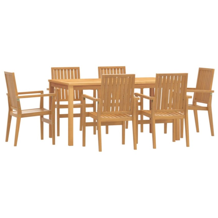 Set mobilier de gradina, 7 piese, lemn masiv de tec