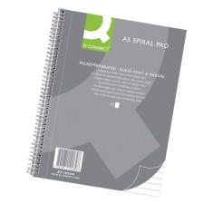 Caiet cu spirala, A5, 80 file - 70g/mp, 4 perf., coperti carton, Q-Connect -