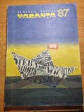 Almanah estival vacanta 1987-bucurie ,turism,tineret