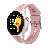 Ceas inteligent SmartWatch SIM 4G LTE EMESZON&reg; A22, localizare Copii si Adulti prin GPS, Apel Video, IP67, SOS, LBS, Wi-Fi, Roz