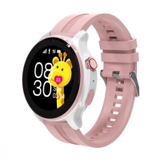 Ceas inteligent SmartWatch SIM 4G LTE EMESZON&reg; A22, localizare Copii si Adulti prin GPS, Apel Video, IP67, SOS, LBS, Wi-Fi, Roz