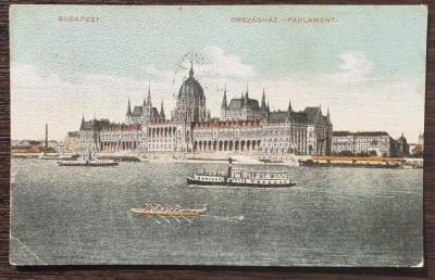 (98) CARTE POSTALA UNGARIA - BUDAPESTA - PARLAMENTUL - 1910 foto