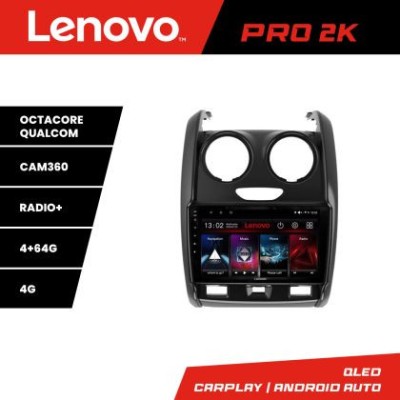 Navigatie Dacia Duster 2012-2019 Lenovo Kit-157 8 core QLED 2K 4+64 360 Android Waze USB Navigatie Internet Youtube Radio CarStore Technology foto