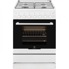 Aragaz pe gaz Electrolux EKG61182OW, 4 arzatoare, aprindere electrica plita si cuptor, grill, rotisor, 60 cm, clasa A, alb foto