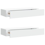 Cumpara ieftin Dulapuri de perete cu sertare 2 buc. alb, 60x23,5x10 cm MDF