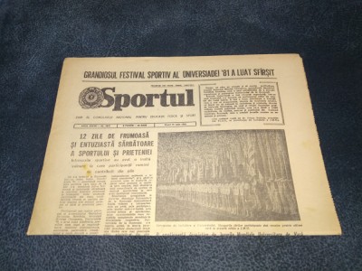 ZIARUL SPORTUL 31 IULIE 1981 foto