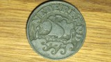 Olanda ocupatie germana WW2 -moneda colectie zinc- 25 cents 1941 -vapor stilizat, Europa
