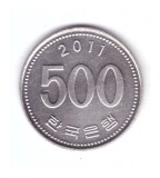 Moneda Coreea de Sud 500 won 2011, stare foarte buna, luciu, curata, Asia, Cupru-Nichel