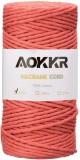 Sul de ata pentru macrame Aokkr, bumbac, rosu, 100 m