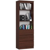 Biblioteca, placa laminata, 3 sertare, 3 rafturi, wenge, 60x35x180 cm GartenVIP DiyLine, Artool