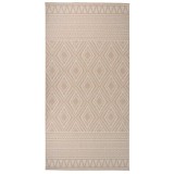 vidaXL Covor de exterior, dungi maro, 100x200 cm, țesătură plată 340864