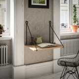 Birou montabil pe perete And&oslash;y 70x54x50cm negru/efect lemn [en.casa] HausGarden Leisure, [en.casa]