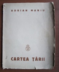 Adrian Maniu - Cartea tarii (1934) prima editie foto