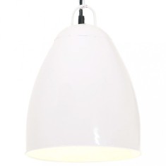 vidaXL Lampă suspendată industrială, 25 W, alb, 32 cm, E27, rotund